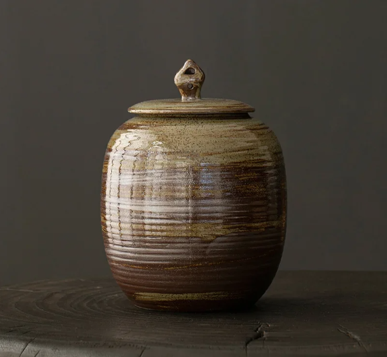 Large Ceramic Urn earthy tones