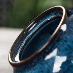 Vibrant color round ceramique urn