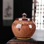 Vibrant color round ceramique urn