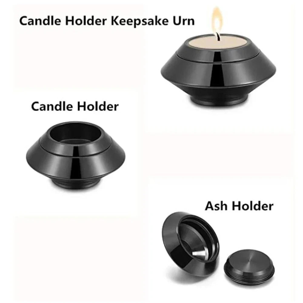 Stainless steel candle and ashes holder